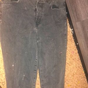 Old navy acid wash black studed star jeans
